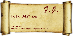 Folk János névjegykártya